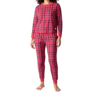 NWT GAP GapBoday Women Gift Pack Ribbed Red Plaid Top Jogger Holiday Pajama Set